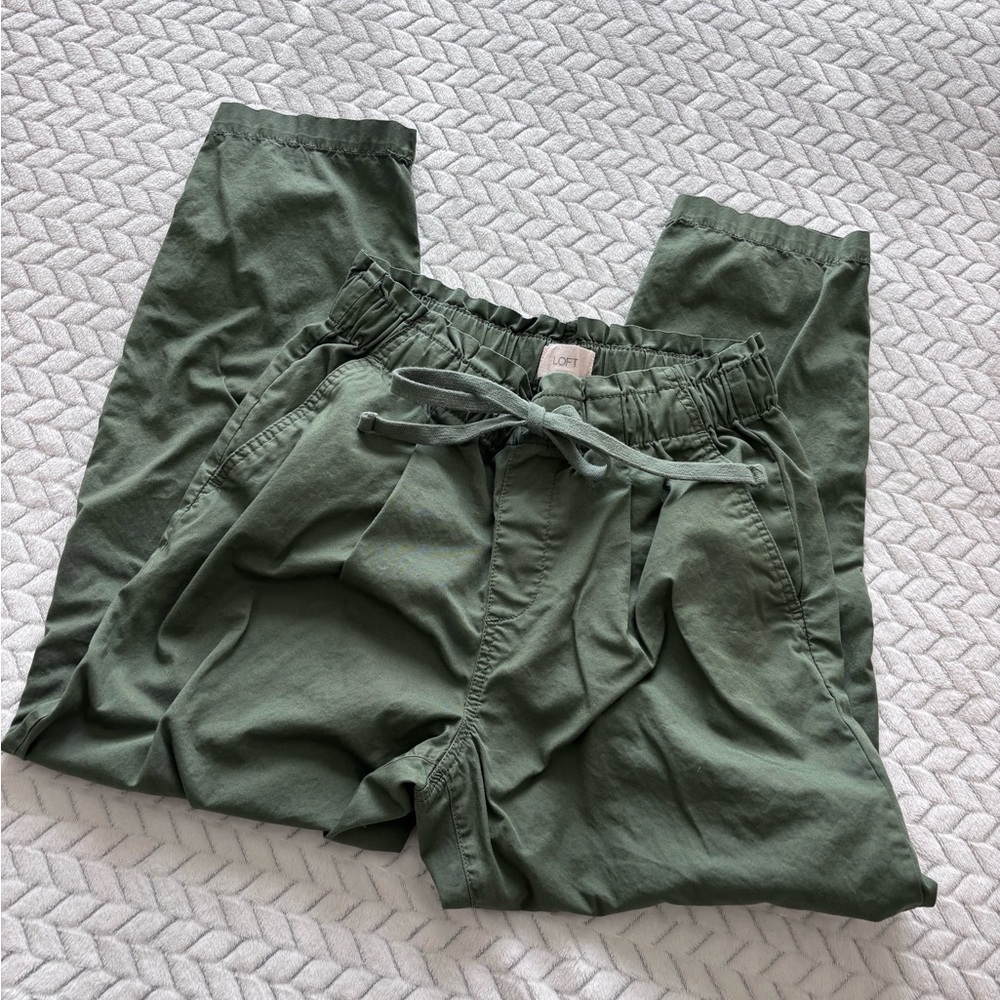 LOFT Olive Green Drawstring Pants